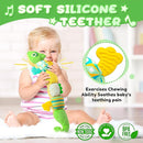 Baby Toys 0-6-12 Months, Musical Stuffed Animal Activity Soft Toys with Multi-Sensory Crinkle,Rattles and Textures,Infant Tummy Time Toys for Newborn Boys Girls,Dinosaur,Green by TinyTreasures Baby Boutique