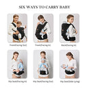 Baby Carrier with Hip Seat, Baby Carrier Newborn to Toddler, 6-in-1 Ways to Carry, All Seasons, Adjustable Baby Holder Carrier for Breastfeeding(Black) by TinyTreasures Baby Boutique