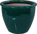 Sunnydaze Chalet Large Ceramic Plant Pot - Round Outdoor Glazed Ceramic Planter Pot with Drainage - Dark Green - 14.5" by CozyNest Decor