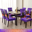 JQinHome Purple Halloween Chair Slipcover, Castle Chair Covers Set of 4, High Stretch Washable Chair Protector Cover for Dining Room, Kitchen,Home Party,Wedding Ceremony(Purple,4PC) by CozyNest Decor
