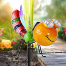 Shefio Dragonfly Solar Light - Metal Yard Art - Add Whimsy To Your Garden - Solar Yard Decorations - Outdoor Decor by GreenHaven Gardens