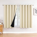 ChrisDowa 100% Blackout Curtains 63 inch Long for Bedroom with Black Liner, Extra Wide 2 Thick Layers Total Blackout Thermal Insulated Grommet Window Curtains 2 Panels Set (Light Beige, 60 x 63 Inch) by TinyTreasures Baby Boutique