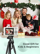 Digital Kids Camera 1080P Vlog Camera with 64GB, Lanyard, 16X Zoom Anti Shake, Card Reader 44MP Compact Portable Point Shoot Digicam for Kid Teen Girl Boy Christmas Halloween Thanksgiving by TinyTreasures Baby Boutique