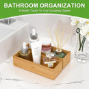 Bamboo Drawer Organizer – Set of 2 Stackable Storage Boxes, Silverware Tray & Small Gadget Holder for Kitchen Drawers, 9" x 3" x 2" (Outer), 8.3" x 2.3" x 1.77" (Inner) by CozyNest Decor