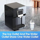 Countertop Bottleless Water Cooler Dispenser and Ice Maker with Water Line 17 lbs Daily Capacity Black(NO HOT Water/NO Filters) by CozyNest Decor
