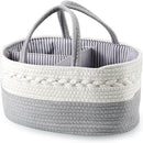 PandaEar Baby Diaper Caddy Organizer for Boys Girls, Portable Baby Diaper Basket, Travel Cotton Rope Diaper Caddy Change Organizer for Baby Shower Gifts Newborn Infants by TinyTreasures Baby Boutique