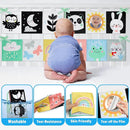 OKOOKO Black and White Baby Book, High Contrast Toy, 0-6 Months Baby Soft Book Tummy Time Montessori Sensory Toy for Stroller Early Education for 0-6 6-12 Months Newborn Infant by TinyTreasures Baby Boutique