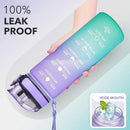 Enerbone Water Bottle, Leakproof BPA & Toxic Free, Motivational Water Bottle with Times to Drink and Straw, Fitness Sports Water Bottle with Strap for Office, Gym, Outdoor Sports by CozyNest Decor