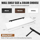 24"x6.8"x1.2" Solid Wood Floating Shelves 2-Pack - Rustic White Finish with Hidden Brackets, Perfect for Storage and Décor in Living Room, Kitchen, Bedroom by CozyNest Decor