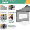 COBIZI 10x10 Pop Up Canopy Tent with 4 sidewalls Commercial Heavy Duty Canopy UPF 50+ All Weather Waterproof Outdoor Canopy Wedding Tents for Parties Gazebo with Roller Bag, Grey (Windproof Upgraded)
