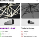 PURPLE LEAF 9 Feet Double Top Deluxe Solar Powered LED Square Patio Umbrella Offset Hanging Umbrella Outdoor Market Umbrella Garden Umbrella, Black by GreenHaven Gardens