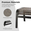 Patio Footstools Outdoor Foot Rest Aluminum Ottomans Samll Seat Wicker Furniture Patio Ottoman 2 Pieces Brown by CozyNest Decor