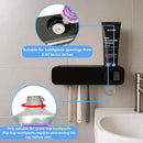 Smart Toothbrush Holder for Bathrooms, Toothbrush Cleaner Wall Mounted, Automatic Toothpaste Dispenser for Equipped with 3 Slots (Black) by CozyNest Decor
