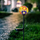 Afirst Solar Lights Outdoor Decorative - Solar Gazing Ball Mosaic Garden Stakes Flower Decorative Lights Waterproof for Pathway Yard Lawn Decoration Orange by CozyNest Decor