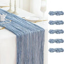 Sioloc 5 Pack Dusty Blue Cheesecloth Table Runner Fall Autumn Decor for Home 10ft Table Cloth for Tea Wedding Birthday Party Baby Bridal Shower Halloween Thanksgiving by CozyNest Decor