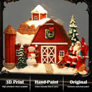 Christmas Snow Globe Lantern Christmas Decorations Gifts Barn Snowman Santa Claus Cardinal Winter Farm Scene Musical Glitter Snowfall USB/Battery Timer 12 inch by CozyNest Decor