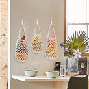 AARAINBOW Boho Wall Hanging Baskets for Kitchen Storage, Fruit Woven Wall Basket 9 Pcs, Hanging Vegetable and Onion Storage with 24 Hooks （White） by CozyNest Decor