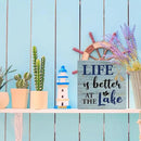 Lake House Decor Summer Lake Decorations Lake Life Wooden Sign Rustic Home Decor 5 x 5 Inches by CozyNest Decor