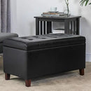 Asense Storage Ottoman Bench, Faux Leather Upholstered End of Bed Bench with Safety Hinge Wooden Legs, for Entryway Bedroom (Black, 33.3") by CozyNest Decor