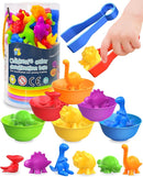 Counting Dinosaurs Montessori Toys for 3 4 5 Years Old Boys Girls, Preschool Learning Activities Kindergarten Educational Sensory Toys Gifts for Kids Toddlers Ages 3-5, 4-8 by TinyTreasures Baby Boutique