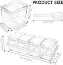 Clear Seasoning Box, 4 Pieces Seasoning Rack Spice Pots, Storage Container Condiment Jars Acrylic Seasoning Box with Covers and Spoons for Spice, Sugar, Salt, Sugar, Cardamon, Cinnamon by CozyNest Decor