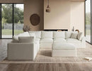 Oversized Cloud Couches for Living Room, Convertible Sectional Couch with Ottoman, 7 Seater Large Modular Sectional Sofa, Warm White by CozyNest Decor