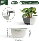 T4U 10 Inch Self Watering Pots for Indoor Plants, Plastic Plant Pots with Drainage Hole, Large Flower Pots for Indoor Outdoor Plants Cactus, Garden, Set of 2, White by GreenHaven Gardens