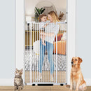 55.1 Inch Tall Baby Gate Auto Close Dog Gate Adjustable 29.92"- 43" Wide Pressure Mounted Walk Through Swing Pet Gate for Doorways (White, 29.92" - 43") by TinyTreasures Baby Boutique