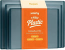 SMIRLY Plastic Cutting Board Set 3 Pieces, Non-Slip Dishwasher Safe Chopping Boards for Kitchen, Blue by CozyNest Decor
