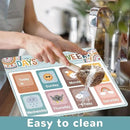Educational Preschool Kids Placemats Set of 6 Boho Toddler Montessori Plastic Table Mats Non Slip Reusable Kids Place Mats Washable Table Decoration for Indoor Outdoor Party Kitchen Dining by CozyNest Decor