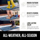 GORILLA GRIP 100% Waterproof All-Season WeatherMax Doormat 35x23, US Designed Natural Rubber, Stain and Fade Resistant, Low Profile Indoor Outdoor Door Mats, Easy Clean Patio Mat, Ocean Blue Waves by CozyNest Decor
