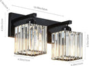 Modern Bathroom Vanity Light 2-Lights Plating Black Crystal Bathroom Wall Light Vanity Light Fixtures by CozyNest Decor