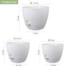 12/10/9 inch Large Self Watering Pots, Plant Pots with Mesh Drainage Holes for Indoor Outdoor Garden Plants, Flower Pots with Deep Reservoir, Set of 3 Plastic Planters, Specked White by CozyNest Decor