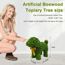 2 Pcs Artificial Bunny Shaped Topiary Trees, Artificial Green Boxwood Bunny Decorations with Gold Bow, Perfect for Indoor & Outdoor Front Porch, Easter& Garden Decor (Boxwood Dog Tree) by CozyNest Decor