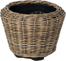 Rattan Kobo Indoor Outdoor Planter Basket with Plastic Pot Large 65 Gallon Soil Capacity by CozyNest Decor