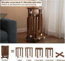 Stackable Stools Set of 4, Wooden Stool 18 Inch Stool Stackable Side Tables Nesting Table Sturdy and Durable, No Installation Required for End Table,Top Stackable Round Stools (Walnut Mobile) by CozyNest Decor