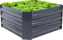 Sunnydaze 11.75" H Raised Metal Garden Bed - Galvanized Raised Garden Bed Outdoor for Vegetables and Flowers - Dark Gray - Square by GreenHaven Gardens