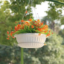 summer flower 12.59" Large Hanging Planters with Drainage Hole&Tray, Hanging Flower Pots Plastic Plant Hanger Holders Hanging Basket for Indoor Outdoor Home Garden Herb Succulent (Pack 3) by GreenHaven Gardens