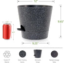 Self Watering Pots for Indoor Plants,12 inch Planters with Drainage Holes Plastic Flower Pots with Deep Reservoir, Black Speckles by CozyNest Decor