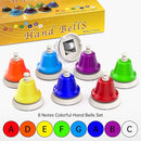 Facmogu Desk Bells, 8 Notes Diatonic Metal Hand Bells, Rainbow Music Bells, Musical Learning Teaching Percussion Instrument, Holiday Birthday Gift by TinyTreasures Baby Boutique