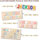 Personalized Name Puzzle for Kids, Personalized Baby Gifts Name Puzzles for Toddlers 1-3, 1st Birthday for Girls & Boys Wooden Alphabet & Shape Puzzle Montessor Toys for Kids by TinyTreasures Baby Boutique