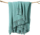 lifein Throw Blanket for Couch, Soft Boho Decor Bed Throw,Cozy Blue Chenille Knitted Small Farmhouse Lightweight Throw for Spring(Aqua,50 * 60") by CozyNest Decor