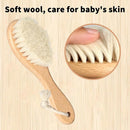 Wooden Natural Goat Bristle Brush and Cradle Cap Comb Set - 5 in 1 Baby Grooming Kit for Newborns, Toddlers, Boys, and Girls (Blue) by TinyTreasures Baby Boutique