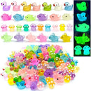 148Pcs Luminous Mini Resin Animals, Tiny Ducks Glow in The Dark Dolphins Dinosaurs Mushrooms 4 Combination Resin Set, Miniature Figures for Garden Decoration Aquarium Home Party Decor by GreenHaven Gardens
