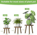 3-Pack Wood Plant Stands Indoor, Single Plant Stand for 6-12 Inch Pots, Mid-Century Modern Plant Stool, Tall Plant Stand for Large Plants for Living Room, Balcony, Office (Dark Gray) by GreenHaven Gardens