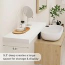 Fun Memories White Floating Shelves 32 Inch Long, 9 Inch Deep Floating Bookshelf Wall Mounted, Farmhouse Wood Shelves White for Bathroom, Living Room, Bedroom, Home Decor Deep Shelf for Wall Set of 2 by CozyNest Decor