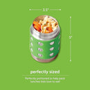 LunchBots Thermal 12 oz Triple Insulated Thermos - Hot 6 Hours or Cold 12 Hours - Leak Proof Thermos Soup Jar - All Stainless Interior - Navy Lid - Green Dots by TinyTreasures Baby Boutique