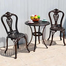 Outdoor Dining Chair Cast Aluminum Patio Chairs Set of 2 All-Weather Patio Dining Chair with Adjustable Feet for Backyard Garden (Crown Chair) by GreenHaven Gardens