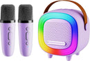 Mini Karaoke Machine Speaker for Kids Adults, Portable Bluetooth with 2 Wireless Microphones, Children's Day Birthday Gift Ideas for Toys for Teens Boys and Girls Aged 4, 5, 6, 7, 8, 9, 10, 11, 12+ by TinyTreasures Baby Boutique