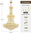 19-Lights High Ceiling Chandelier Modern Gold Crystal Chandeliers Large Foyer Chandelier Fixtures for Staircase Living Room Hallway Entryway (H47 x W31.5) by CozyNest Decor